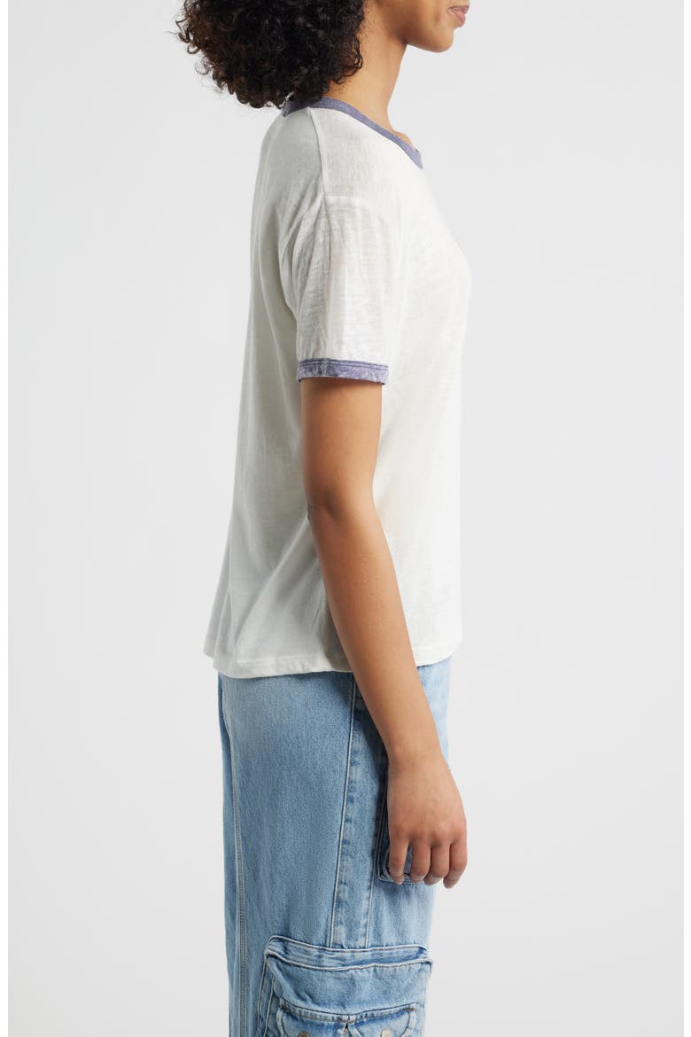 Nice Try Burnout Ringer T-Shirt, Alternate, color, VINTAGE WHITE/NAVY