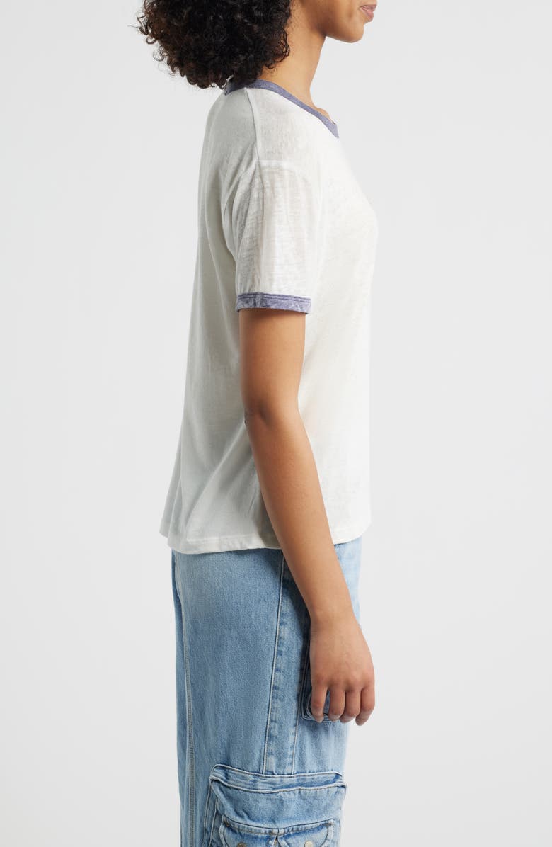 Daydreamer Nice Try Burnout Ringer T-Shirt, Alternate, color, Vintage White/Navy