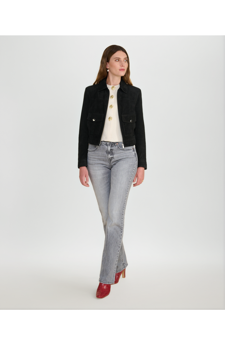 Furniq UK Isabella Suede Jacket, Alternate, color, Black