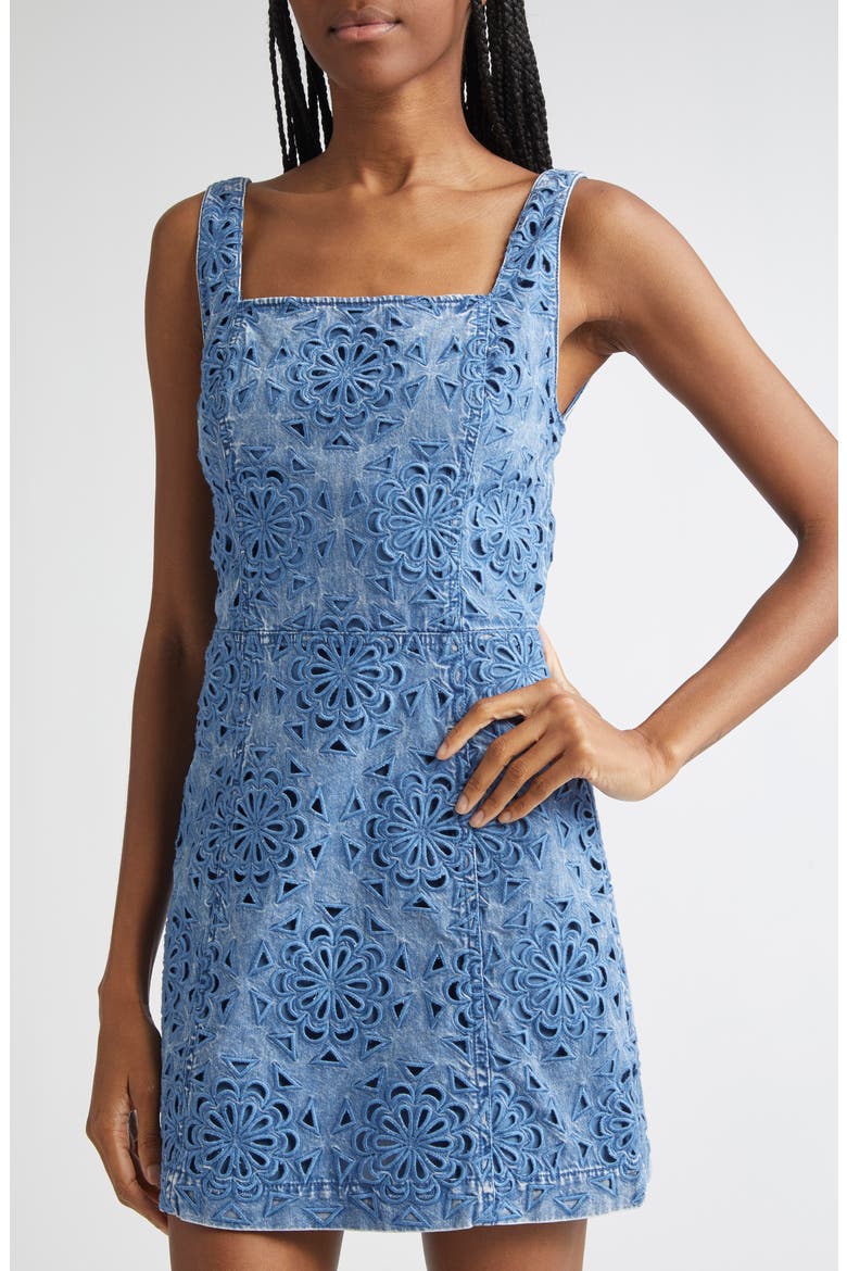 Maryann Floral Cutout Sleeveless Dress, Alternate, color, AVERY BLUE