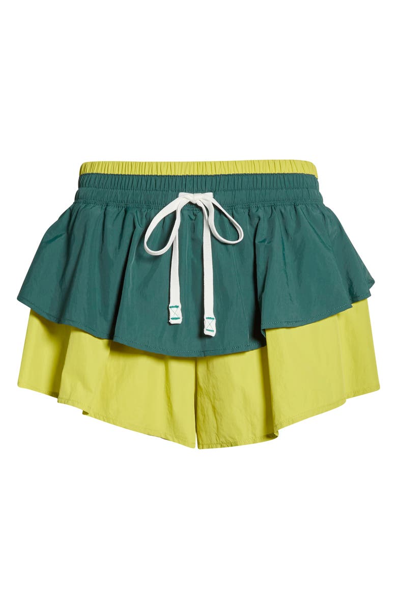 Free People FP Movement Flex It High Rise Tiered Shorts, Alternate, color, Evergreen Combo