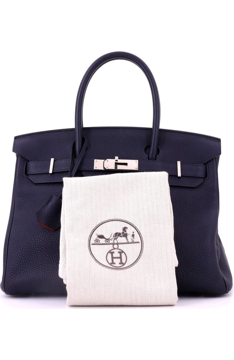 Pre-Owned Hermes Birkin Handbag Verso Togo with Palladium Hardware 30, Alternate, color, Vero - Bleu Nuit/Orange Poppy