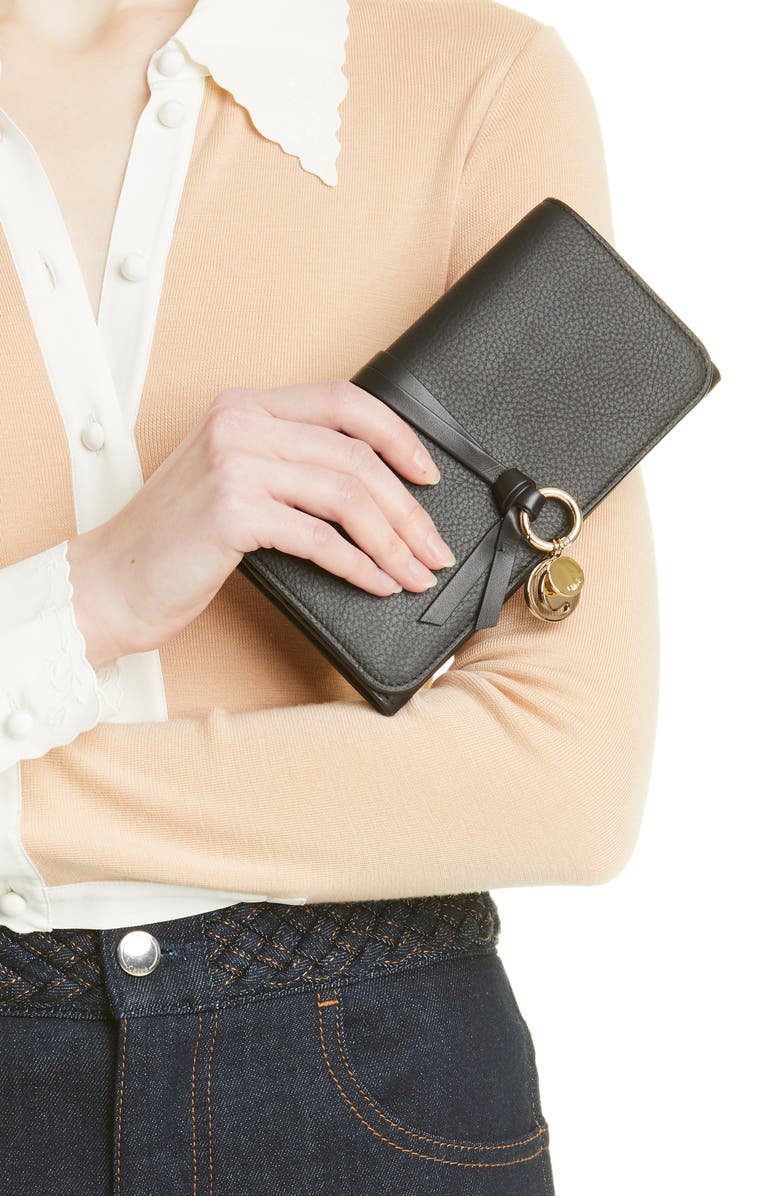 Chloé Alphabet Leather Wallet, Alternate, color,