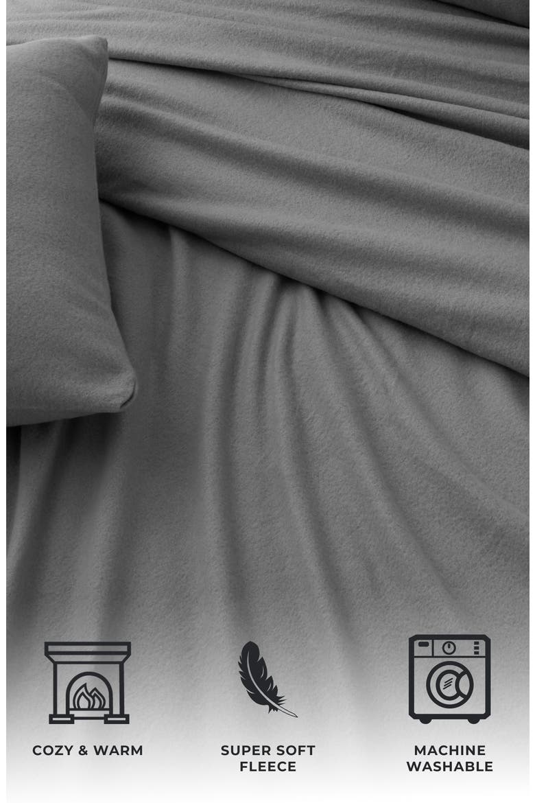 Super Soft Extra Plush Fleece Sheet Set, Alternate, color, PALOMA GREY