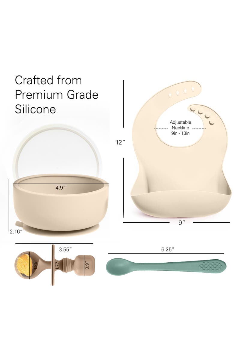 Silicone Baby Feeding Set 11-Piece, Alternate, color, Tan