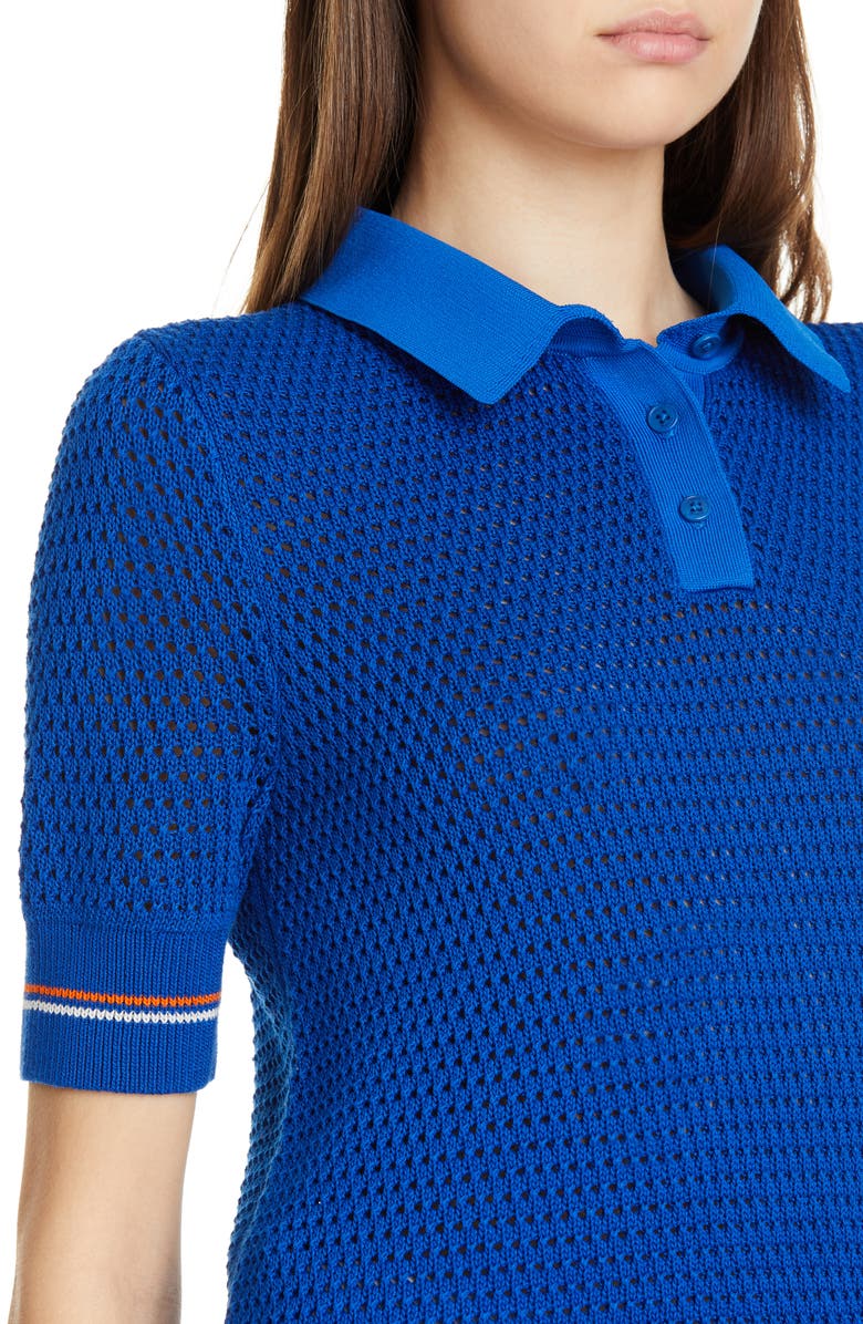 Tory Burch Cotton Polo Sweater, Alternate, color,
