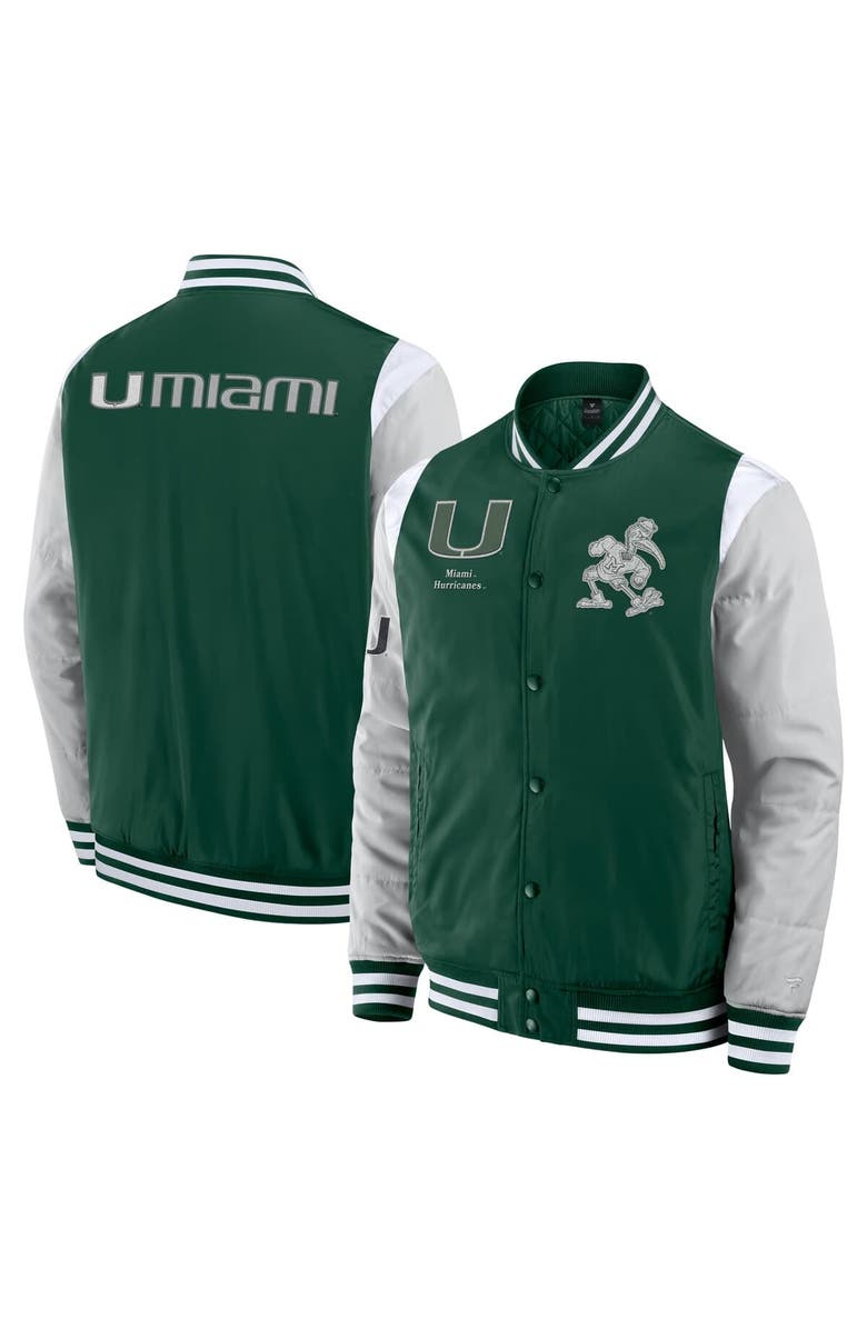 FANATICS Men's Fanatics  Green Miami Hurricanes Elements Elite Full-Snap Jacket, Main, color, Green
