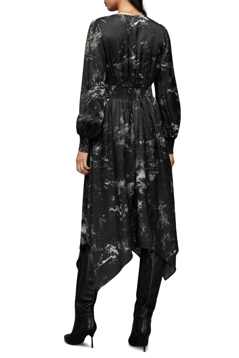 Estelle Titania Long Sleeve Midi Dress, Alternate, color, BLACK