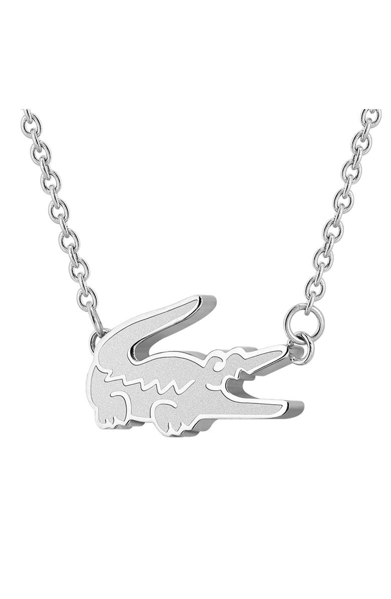 Lacoste Crocodile Bracelet, Alternate, color, Silver