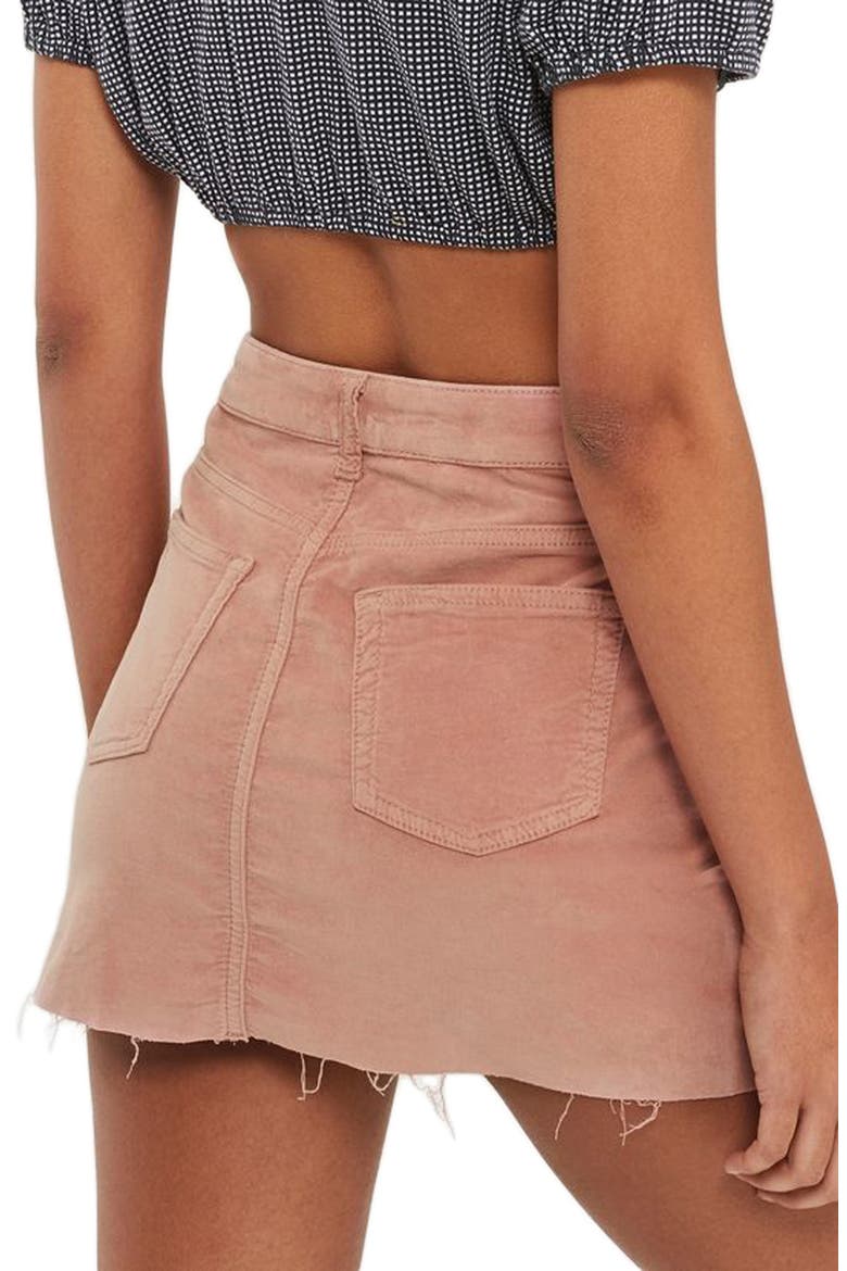 Velvet Miniskirt, Alternate, color, BLUSH