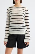 Bobeau Stripe Open Stitch Sweater