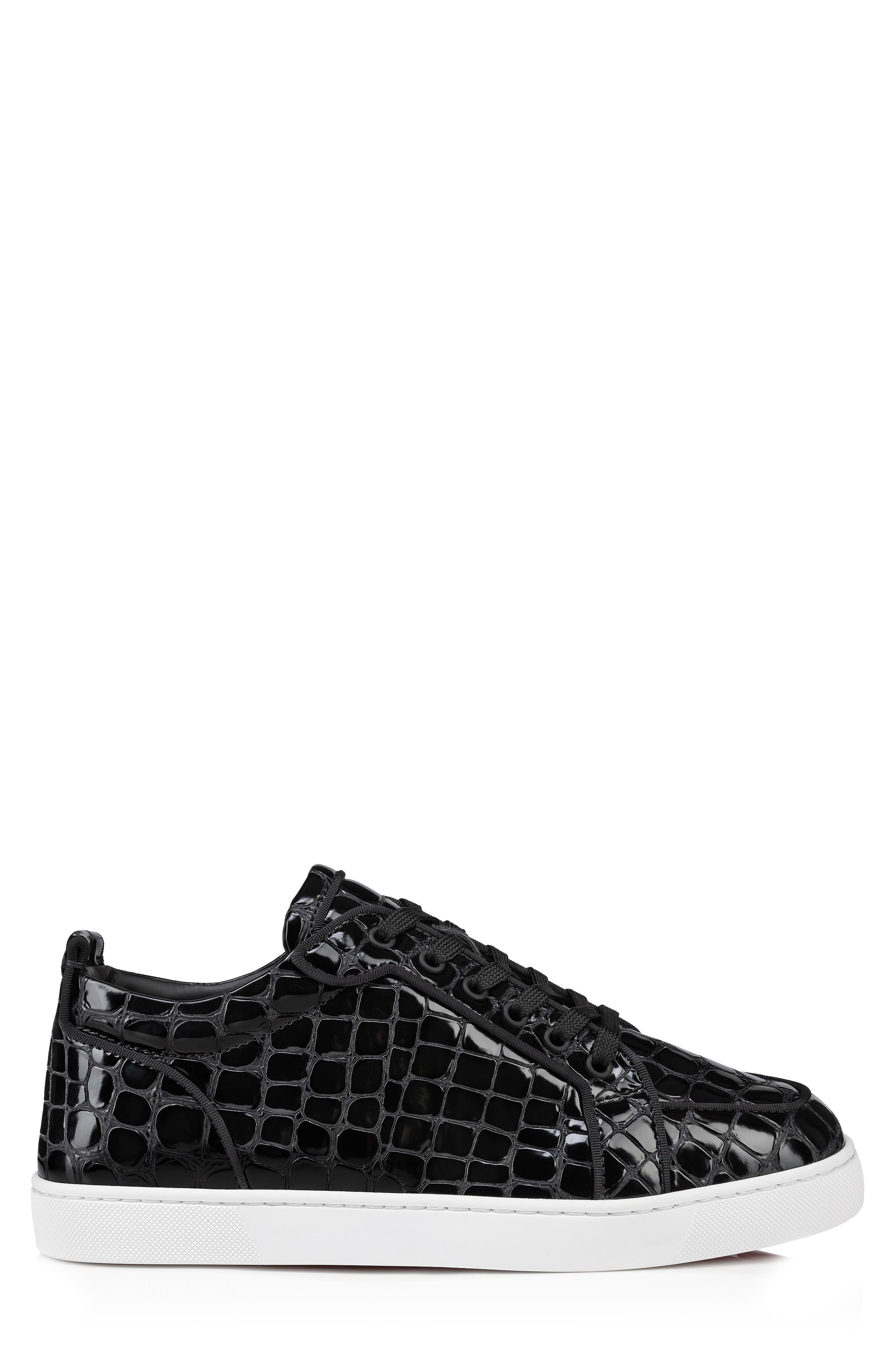 Rantulow Orlato Croc Embossed Patent Leather Sneaker, Alternate, color, BLACK