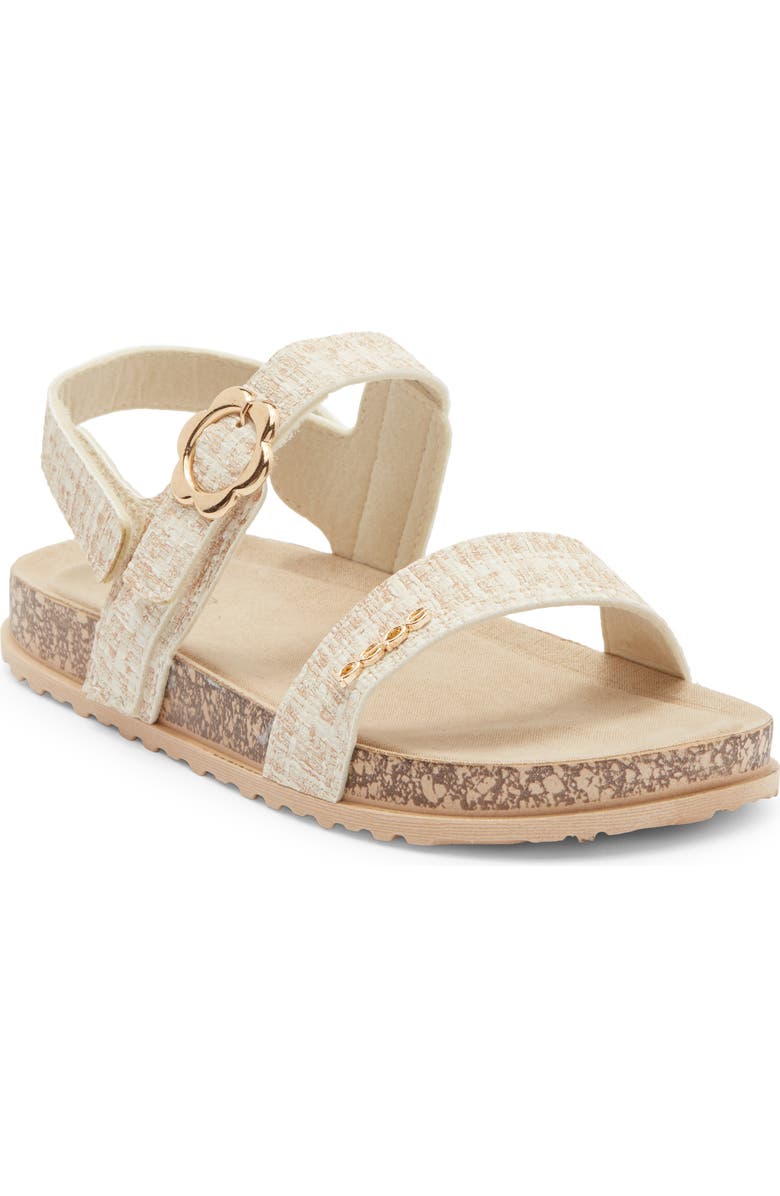 bebe Kids' Double Strap Footbed Sandal, Main, color, Tan