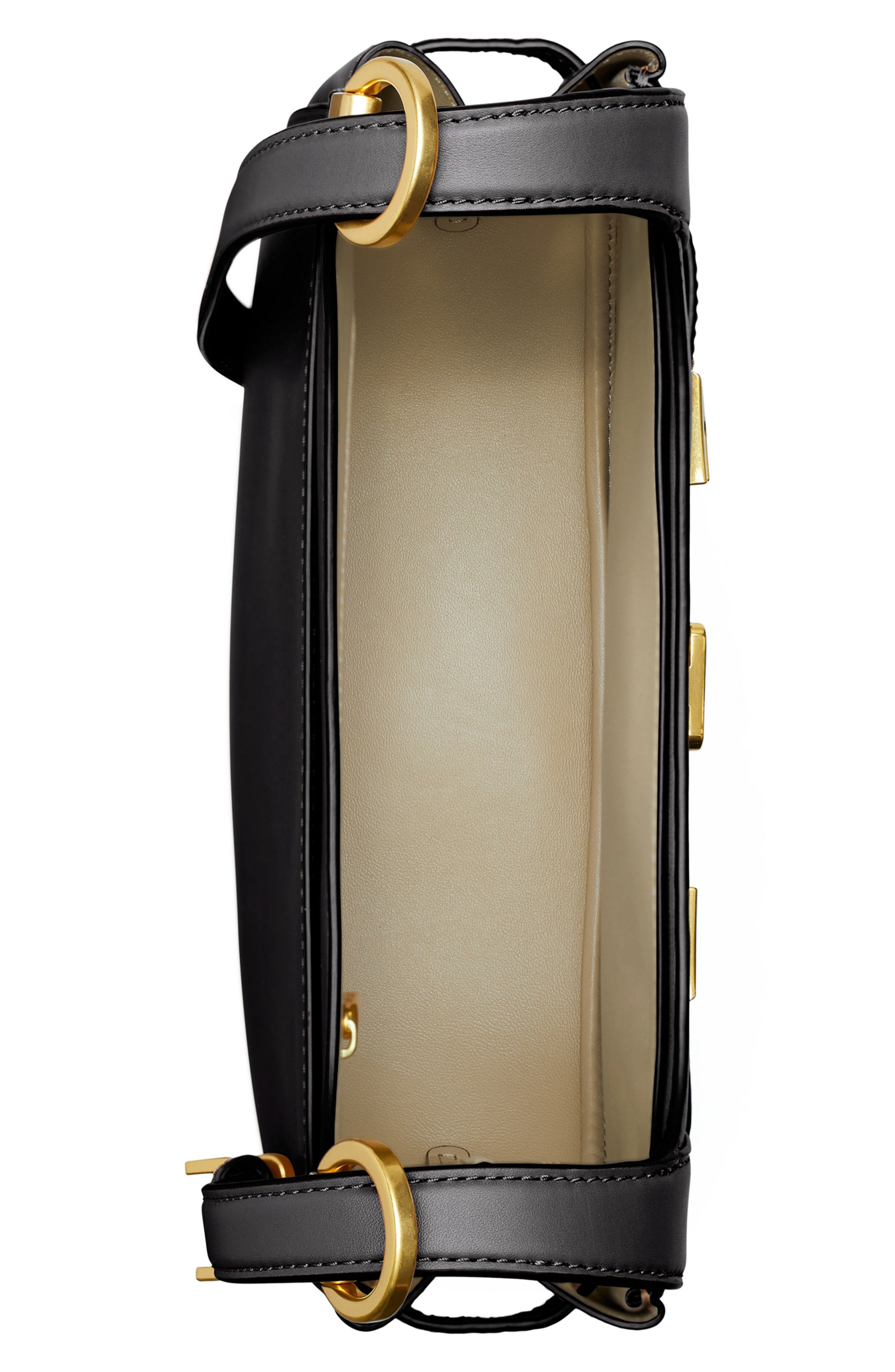 Tory Burch Lee Radziwill Leather Saddle Bag, Alternate, color, 