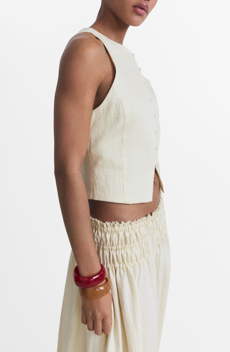 MANGO Bow Back Waistcoat, Alternate, color, Beige