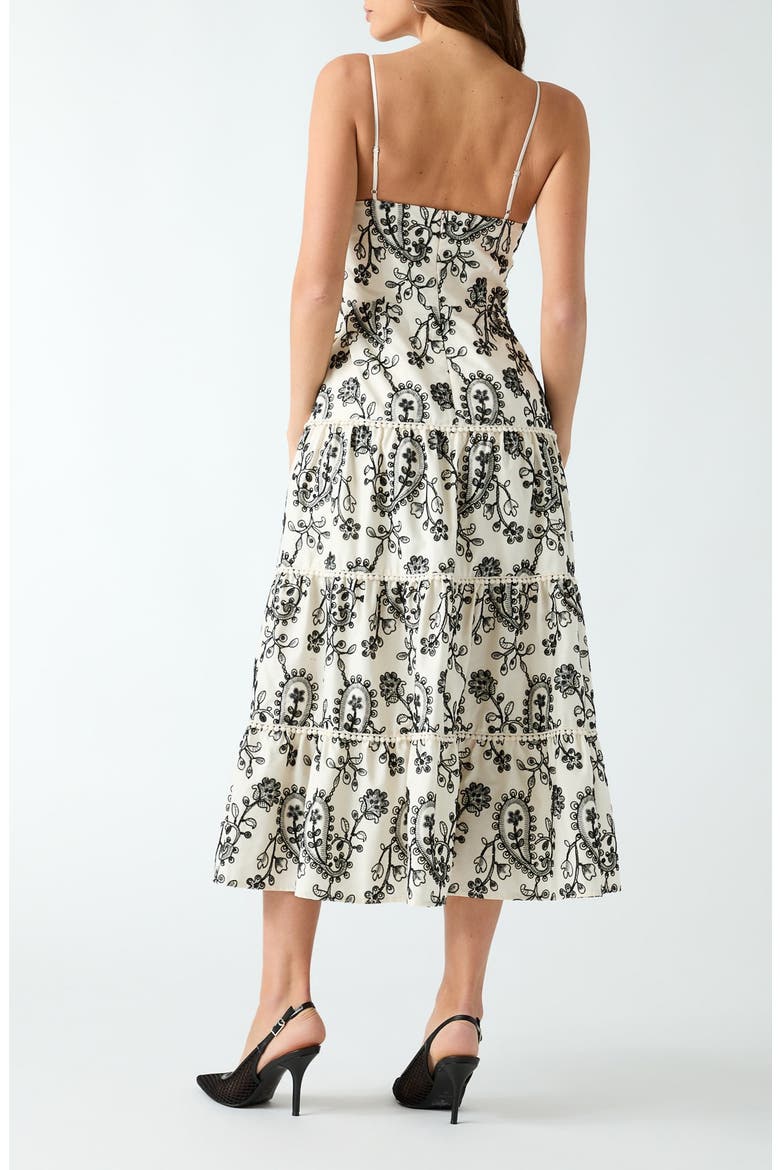 Evelyn Eyelet Embroidery Midi Dress, Alternate, color, WHITE MULTI
