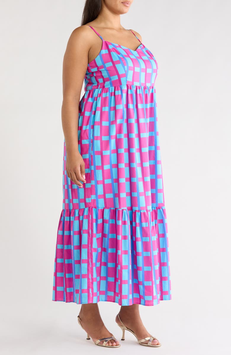 SUGARLIPS Devania Brush Cabana Flowy Maxi Dress, Alternate, color, Fuchsia-Blue-Multi