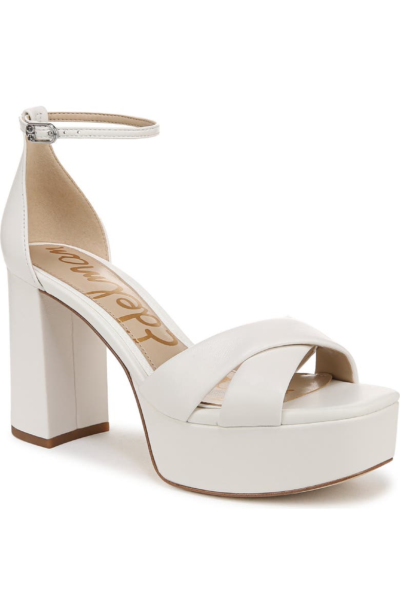 Sam Edelman Jullian Ankle Strap Platform Sandal, Main, color, Bright White