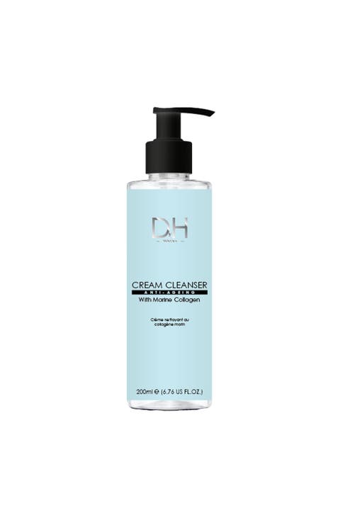 Anti-Ageing Cream Cleanser with Marine Collagen 200ml for Acne & Blemishes, Large Pores