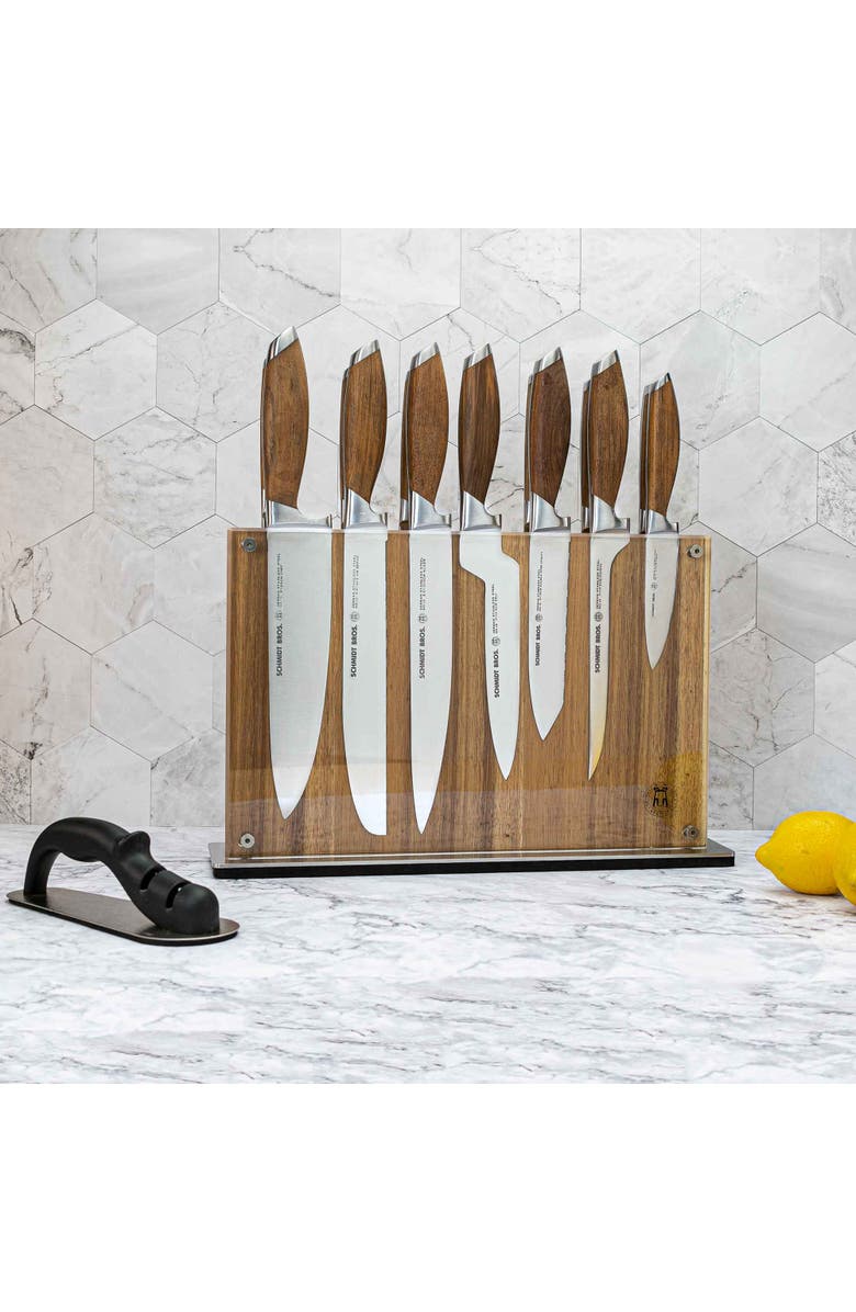 Schmidt Brothers Cutlery Bonded Teak 15-Piece Knife Block Set, Alternate, color, Brown