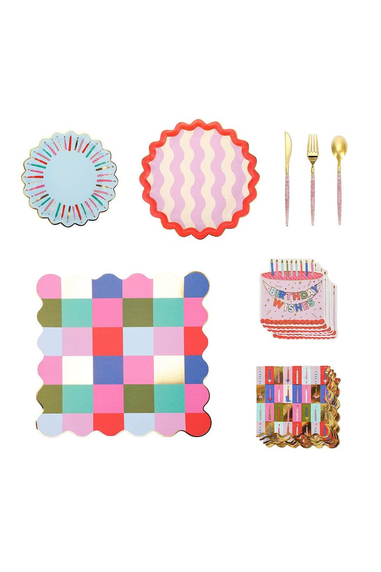Birthday Wishes Tableware Party Kit, Main, color, Mutlicolor