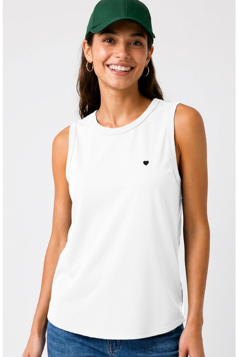 Lil Heart Cotton Jersey Tank, Alternate, color, White