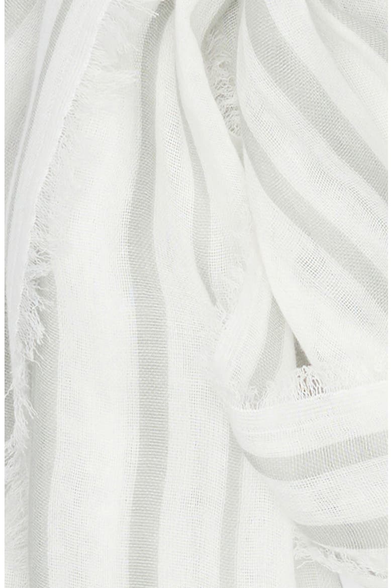 Variegated Stripe Cotton Fringe Scarf, Alternate, color, SEA STONE OFF WHITE