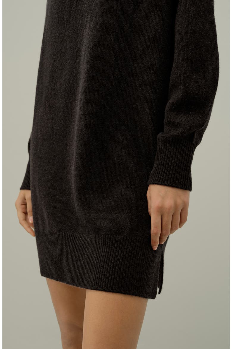 Women's Wool-Cashmere Turtleneck Sweater Dress, Alternate, color, Espresso