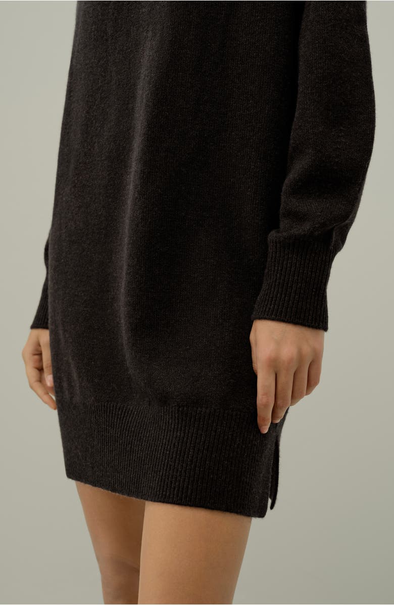 Lilysilk Women's Wool-Cashmere Turtleneck Sweater Dress, Alternate, color, Espresso