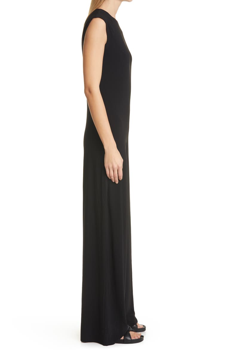 KAMALIKULTURE Wide Leg Jersey Jumpsuit, Alternate, color, BLACK