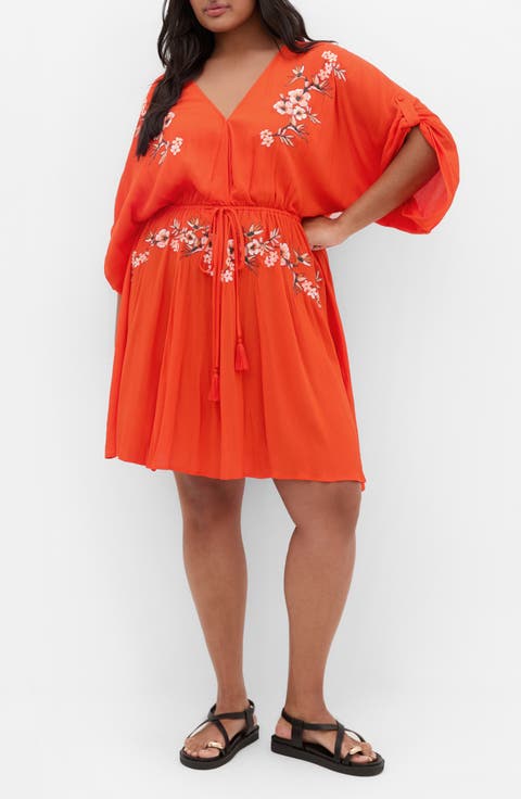 Seville Floral Embroidery Minidress (Plus)