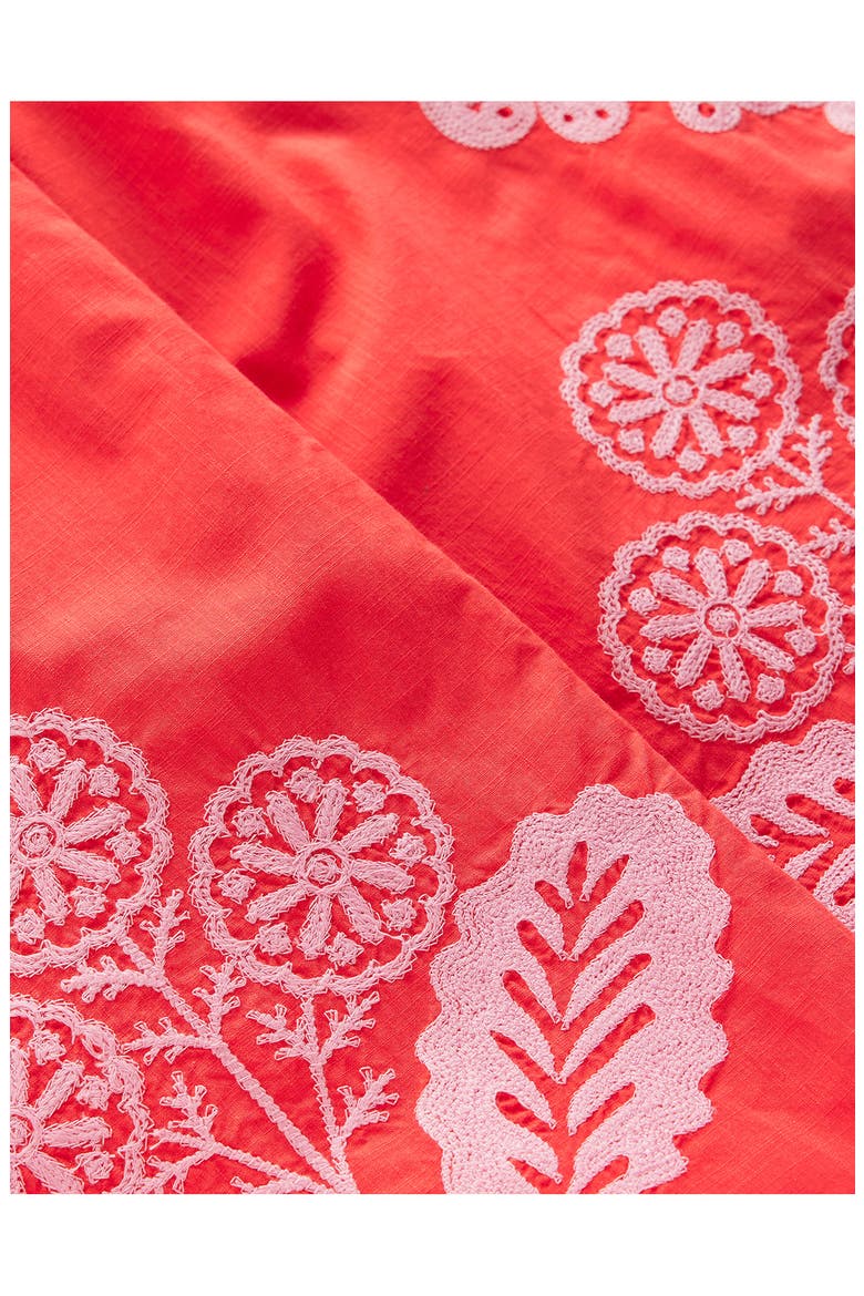 Kids' Embroidered Scallop Hem Wide Leg Pants, Alternate, color, SPICY RED NEON EMBROIDERY