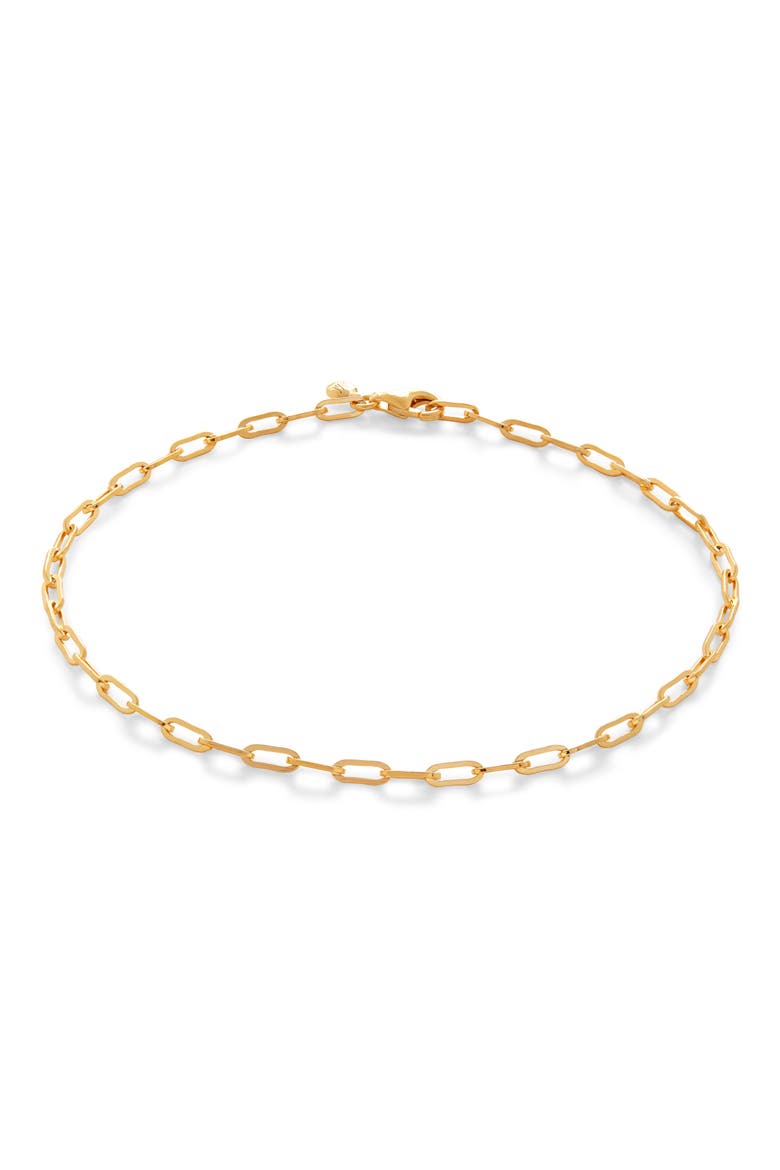 Mini Paper Clip Chain Bracelet, Main, color, 18CT GOLD VERMEIL ON STERLING