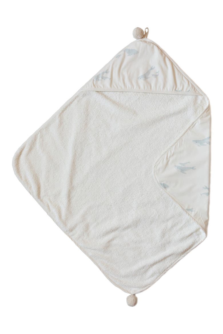 Organic Cotton Hooded Towel, Main, color, FOLLOW ME WHALE