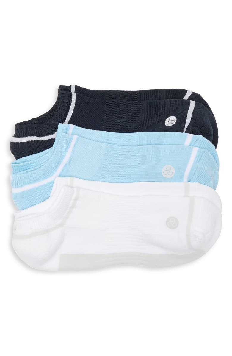 Zella 3-Pack Low Training Socks, Main, color, Blue Sky