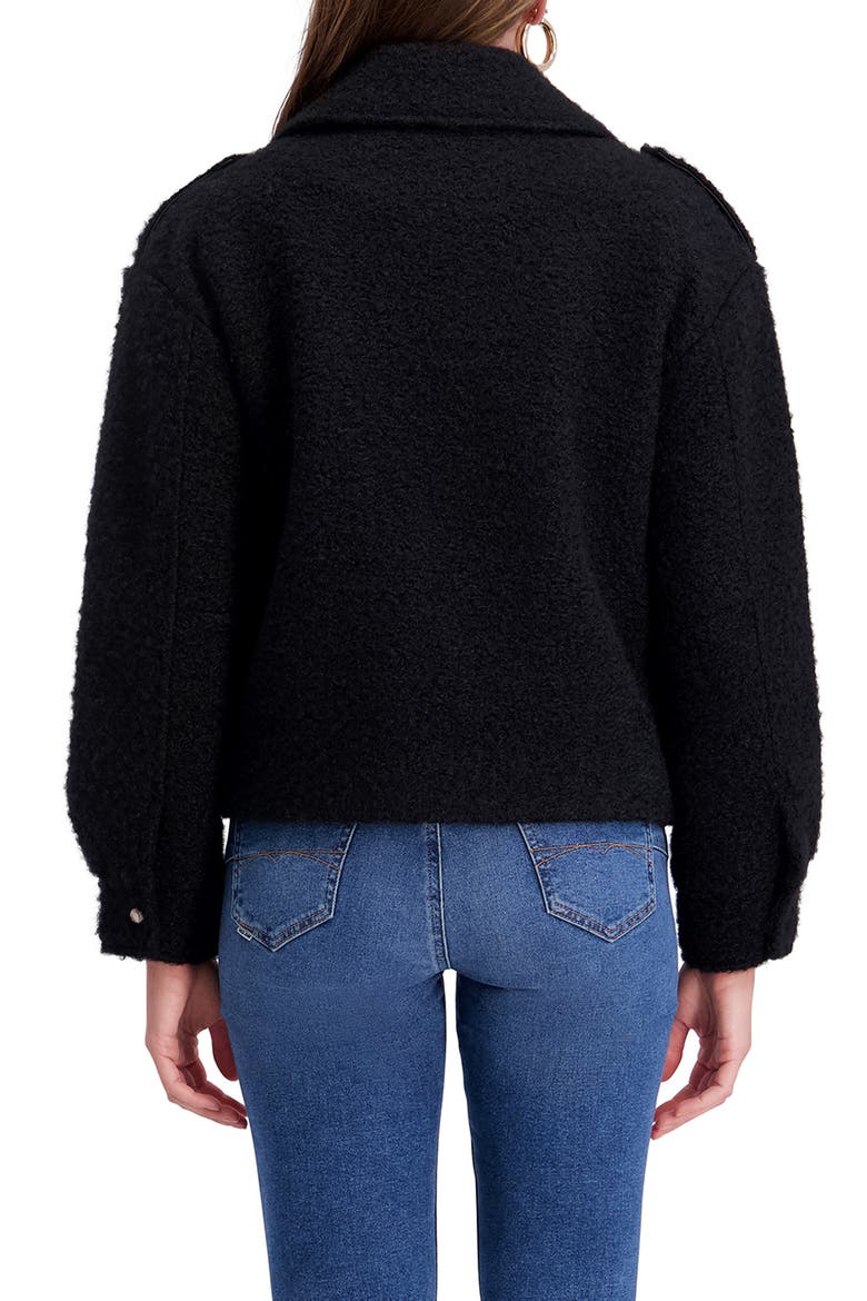Bouclé Moto Jacket, Alternate, color, BLACK