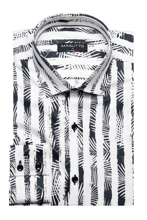 Ottawa Print Button-Up Long Sleeve Shirt