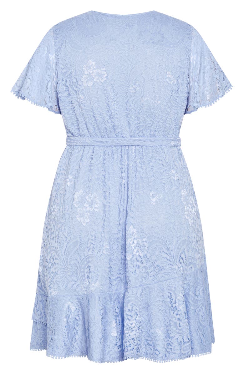 City Chic Sweat Lace Wrap Dress, Alternate, color, Sky Blue