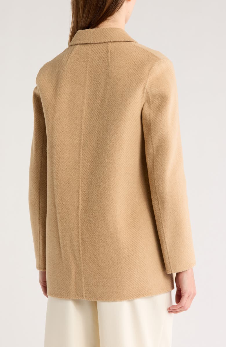 Theory Sileena Chevron Wool Coat, Alternate, color, Palomino