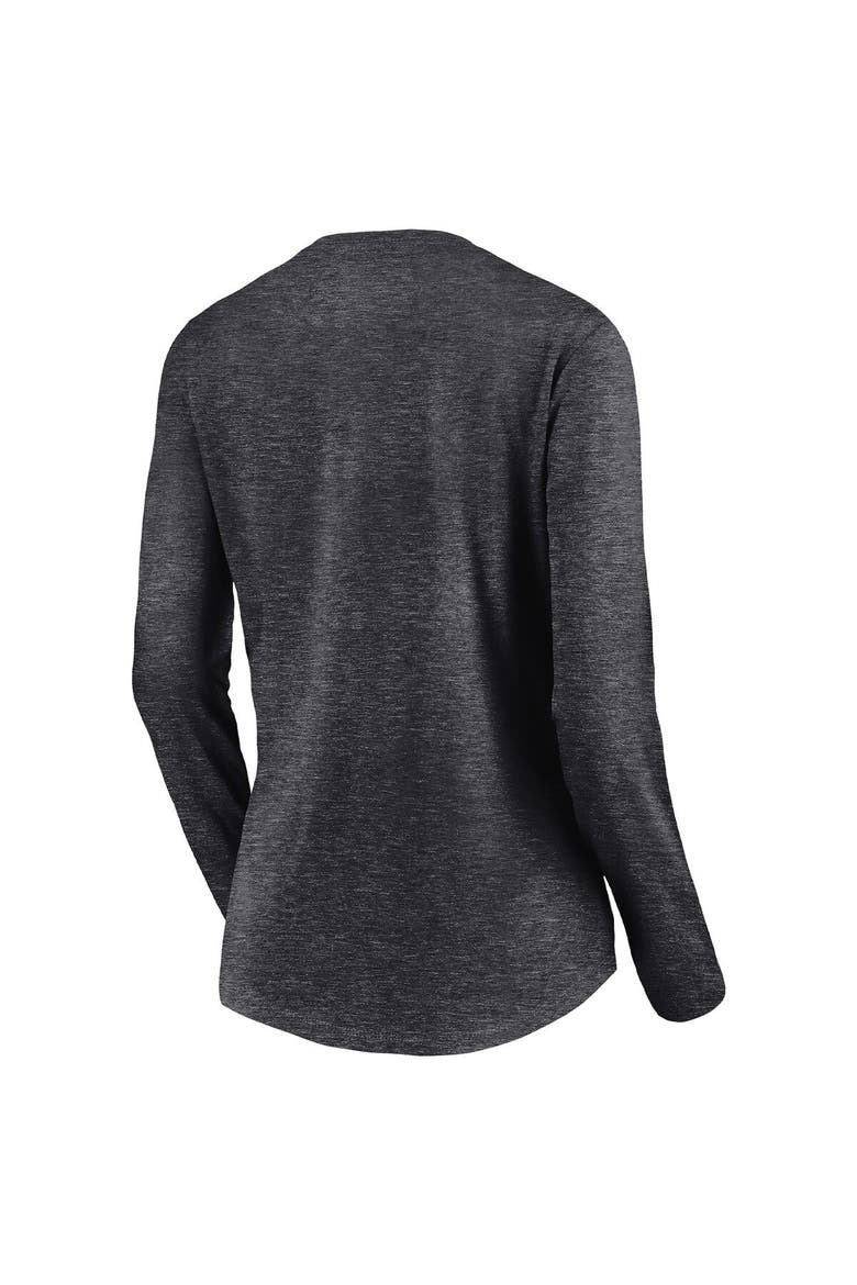 Women's Fanatics Branded Heathered Charcoal New York City FC 2021 MLS Cup Champions Locker Room Long Sleeve V-Neck T-Shirt, Alternate, color, Heather Charcoal