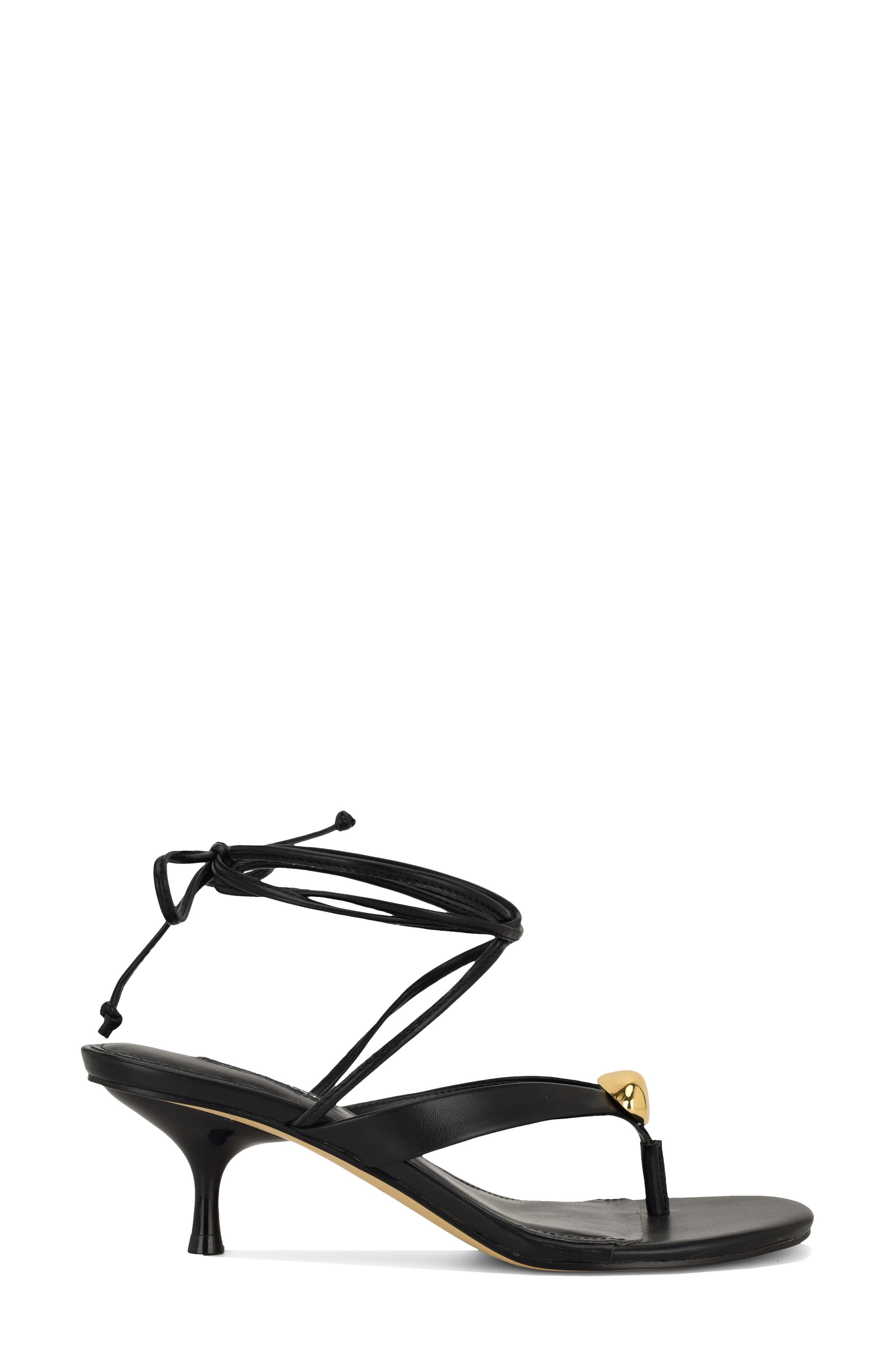 Nine West Batty Ankle Wrap Sandal, Alternate, color, Black