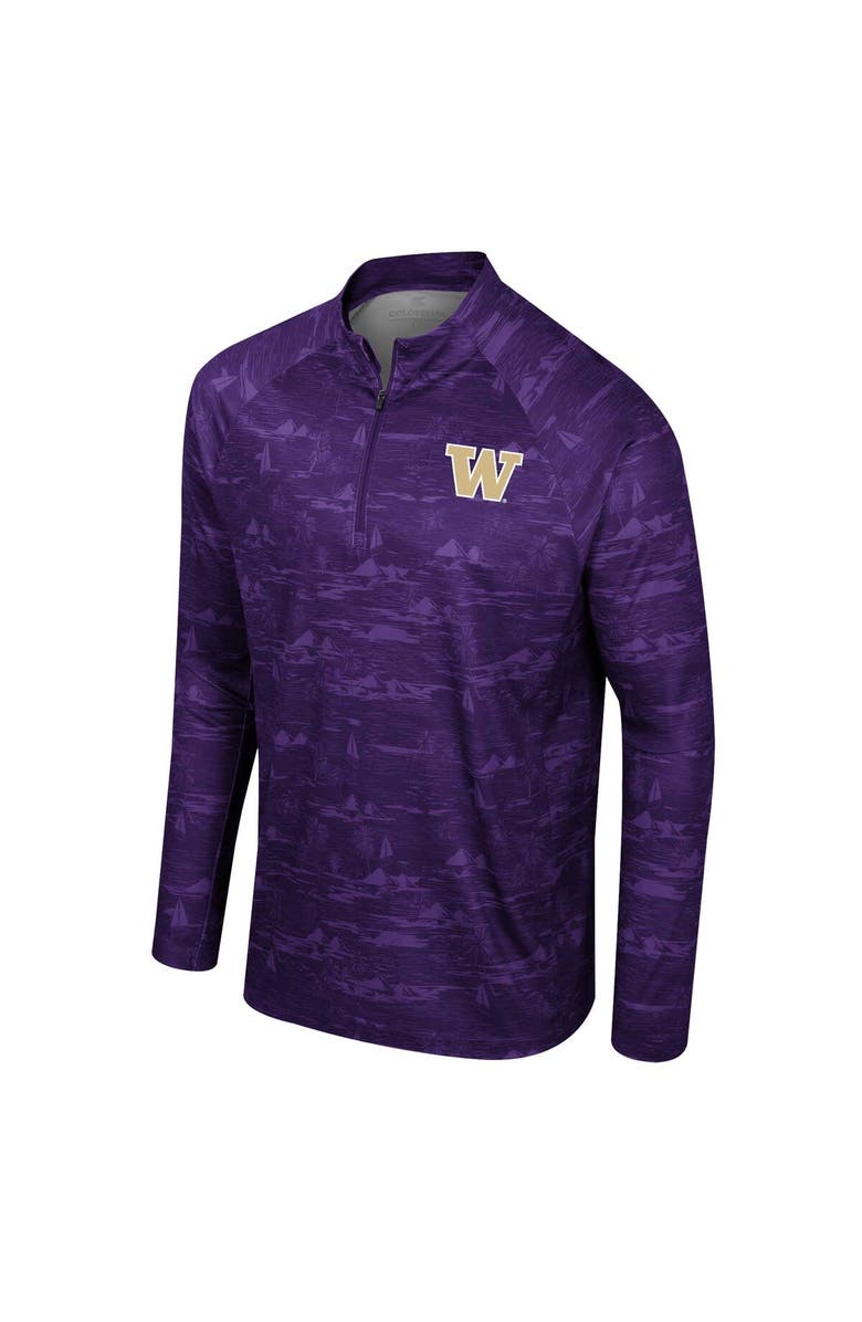 COLOSSEUM Men's Colosseum Purple Washington Huskies Carson Raglan Quarter-Zip Jacket, Alternate, color, Purple