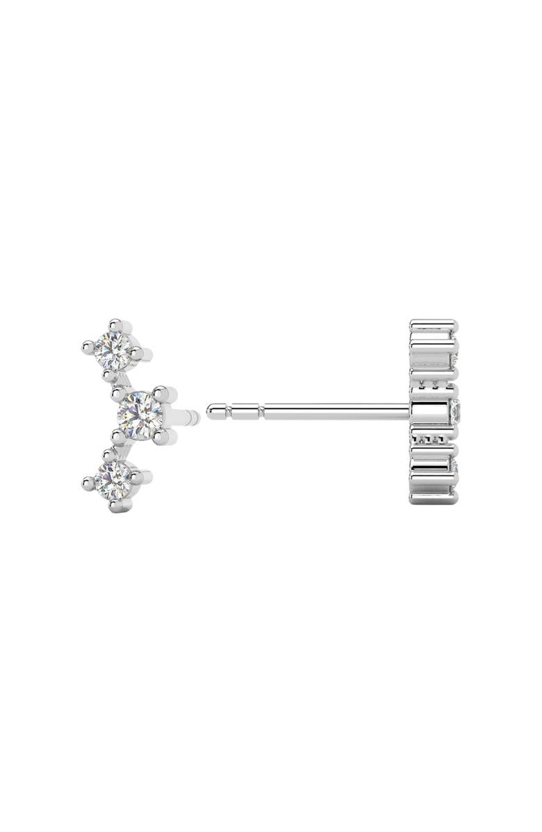 Bliss Diamond 1/5Ct TW 3-Stone Diamond Crawler Earrings 14k Gold Studs Lab Grown 1/3" Tall, Alternate, color, 