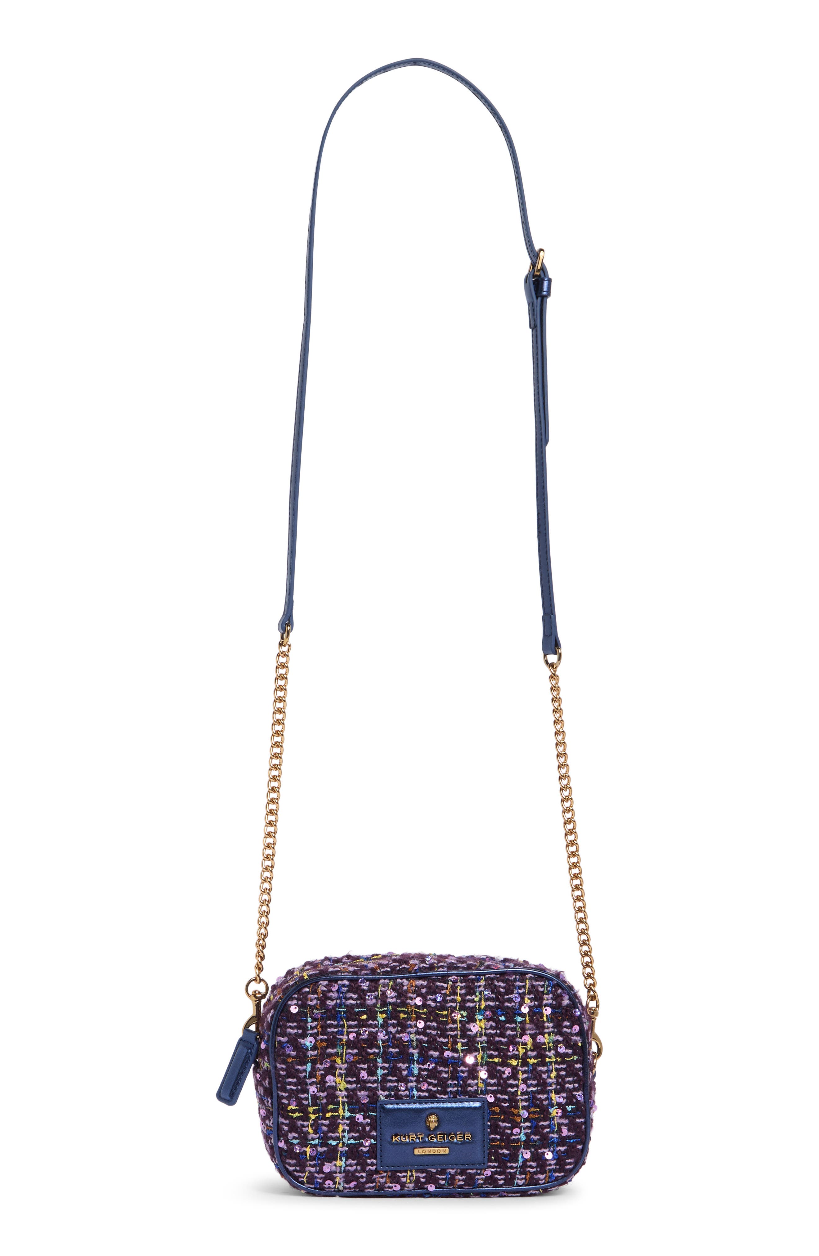 Chiswick Sequin Tweed Camera Bag, Alternate, color, PURPLE