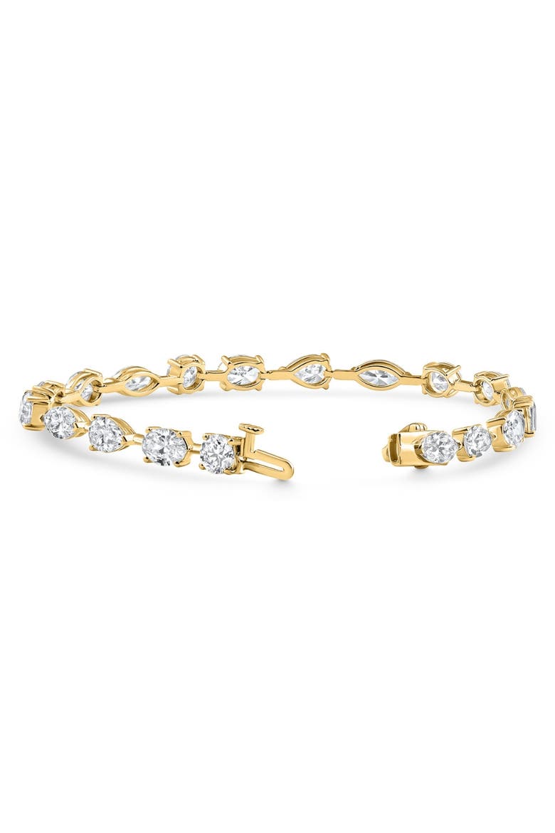 5Ct Mixed Cut Diamond Tennis Bracelet 7" 14k Gold Lab Grown, Alternate, color, 14k Yellow Gold