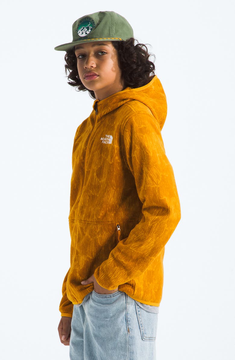 The North Face Kids' Glacier Polar Fleece Zip Hoodie, Alternate, color, Summit Gold Regenerative Ink