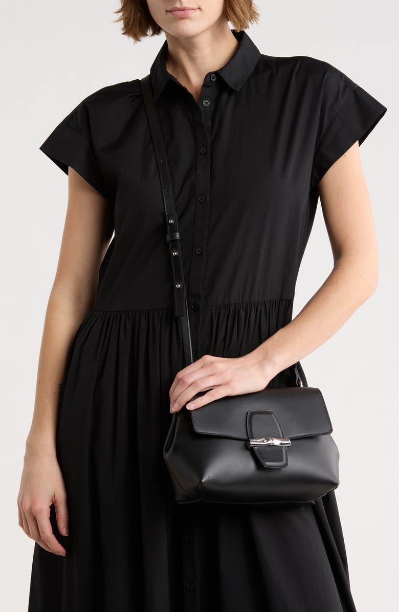 Longchamp Le Roseau Large Crossbody Bag, Alternate, color, Black