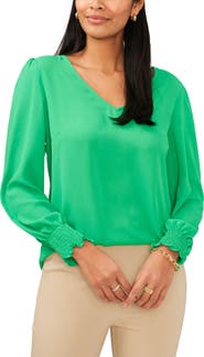 Chaus Smocked Cuff Top