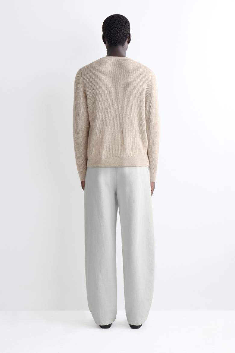 Cashmere-linen Henley T-shirt, Alternate, color, BEIGE MÉLANGE