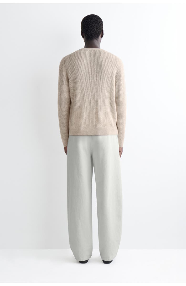 COS Cashmere-linen Henley T-shirt, Alternate, color, Beige Mélange